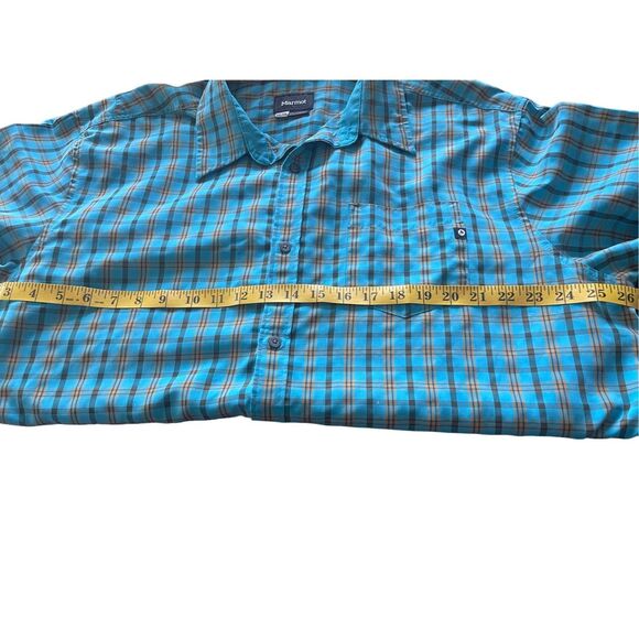 Marmot Mens Multicolor Plaid Short Sleeve Button-Up Shirt Size 2XL - Picture 10 of 12